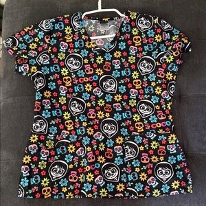 Disney’s Coco Halloween/Day of the Dead Scrub Top